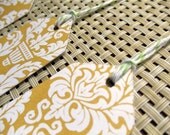 Set of 6 Yellow Paper Tags with Twine/Labels-Organization-Home Decor