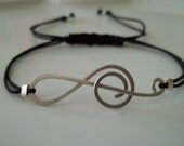 The Music treble clef Sterling silver handmade bracelet.