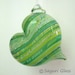 Green Stripe Heart Ornament 2 : DISASTER RELIEF