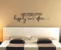 And They Lived Happily Ever After.. - LARGE Vinyl Wall Decal Sticker for Wall Tile or Frame 36" x 10.5"