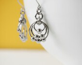 Beaded Hoop earrings - chainmaille for women - stainless steel