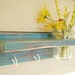 Distressed wood Keyholder / Shelf, home decor, shabby chic decor, turquoise,  shelves