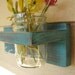 Distressed wood Keyholder / Shelf, home decor, shabby chic decor, turquoise,  shelves