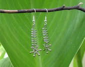 Silver springs and gears earrings