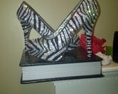 SEXY GENUINE SWAROVSKI platform zebra pumps