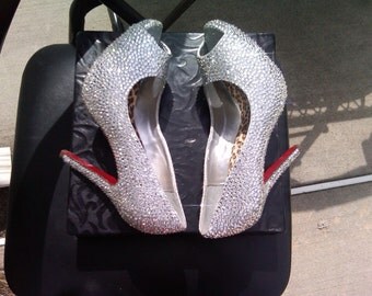 Custom handmade genuine swarovski crystal handmade shoes