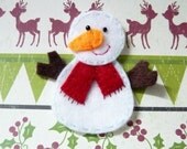 1pc - Snowman Felt Applique - 61x62mm - made to order