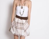 Vintage 70s Plaid Waist Mini Skirt