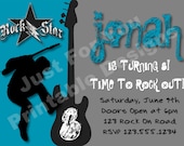 Rock Star / Rock and Roll - Custom Digital YOU PRINT Birthday Party Invitation