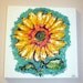 Melted Crayon Painting titled 'Sunflower' (12x12) Melted Crayon