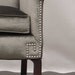 Reserved for Bubsters - Silver/Grey Velour Wingback with Nailheads