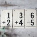 Vintage Math Flash Cards, Set of Three