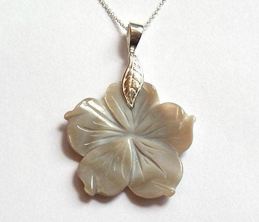 Mother of Pearl Necklace Sterling Silver Jewelry