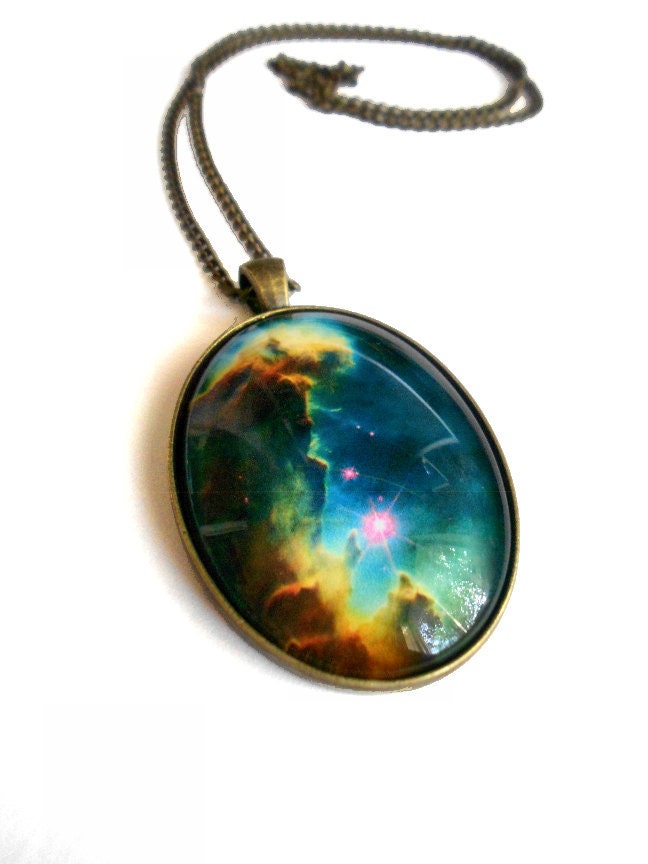 Pillars of Creation Glass Necklace Galaxy Nebula Space Science