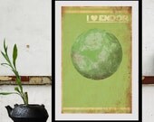 Star Wars Art Print of I Heart Endor Size B