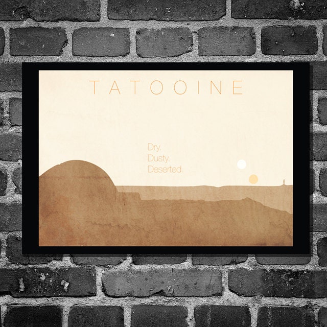 Star Wars Print Poster Movie poster star wars illustration TATOOINE art Size 11x17
