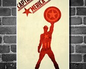The Avengers movie poster minimalist art movie print Captain America comic book art poster print 11x17 Captain America