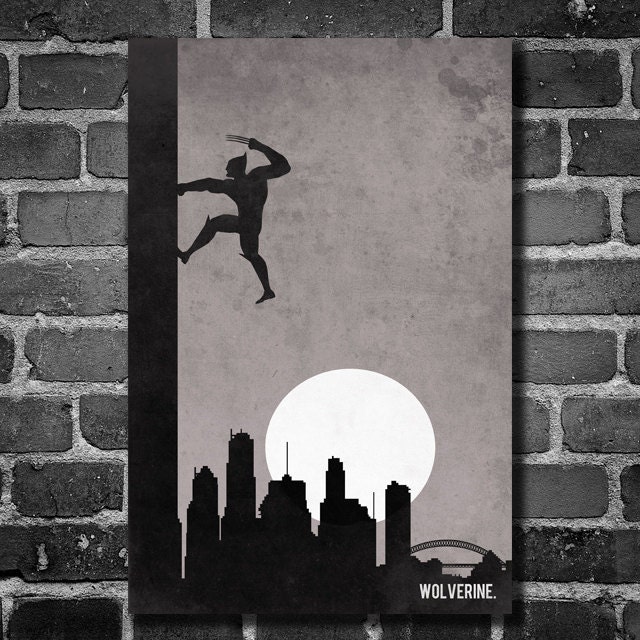 X Men Wolverine retro poster minimalist art movie poster print art poster print 11x17 Wolverine Climb