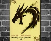 Game of Thrones retro poster minimalist art movie poster print art poster print 11x17 House Targaryen