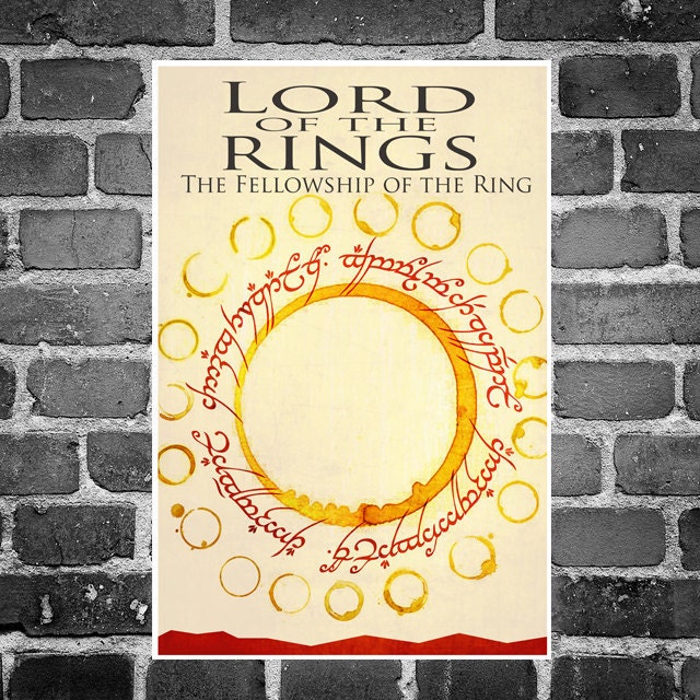 Lord of the Rings movie poster movie art film print LOTR art poster print 11x17 Lord of the Coffee Rings