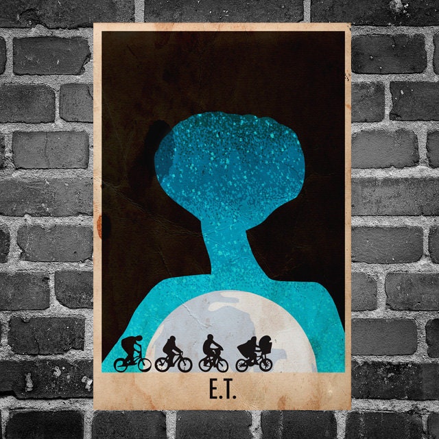 E.T. retro poster minimalist art movie print ET art poster print 11x17