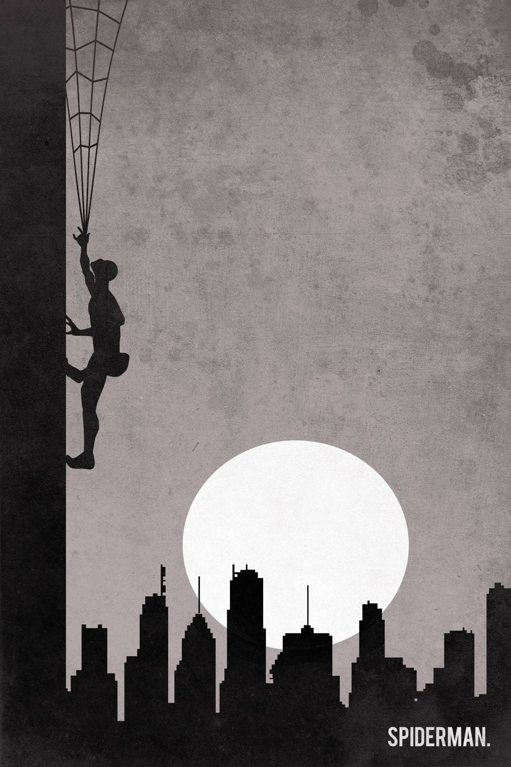 Spiderman retro poster minimalist art movie poster print art poster print 11x17 Spiderman Climb