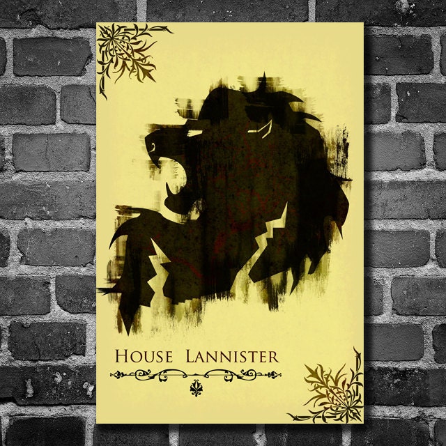 Game of Thrones movie poster minimalist poster animal poster 11x17 House Lannister
