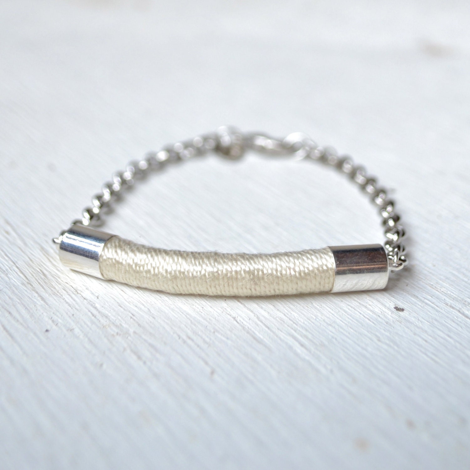 silver rope bracelet // ELIXIR // cream