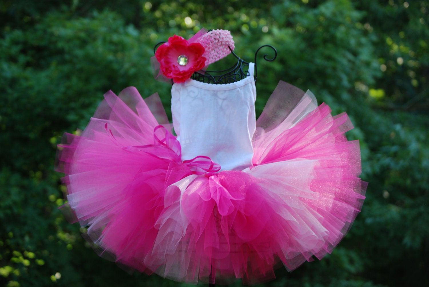 Ombre Pink tutu/ Princess tutu/ birthday tutu/The I Love Pink tutu with 4 shades of pink...newborn-12 mths 1 2 3