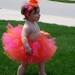 tutu:  Orange and pink tutu/birthday party tutu/wedding tutu, newborn-12 months,1,2,3 & up