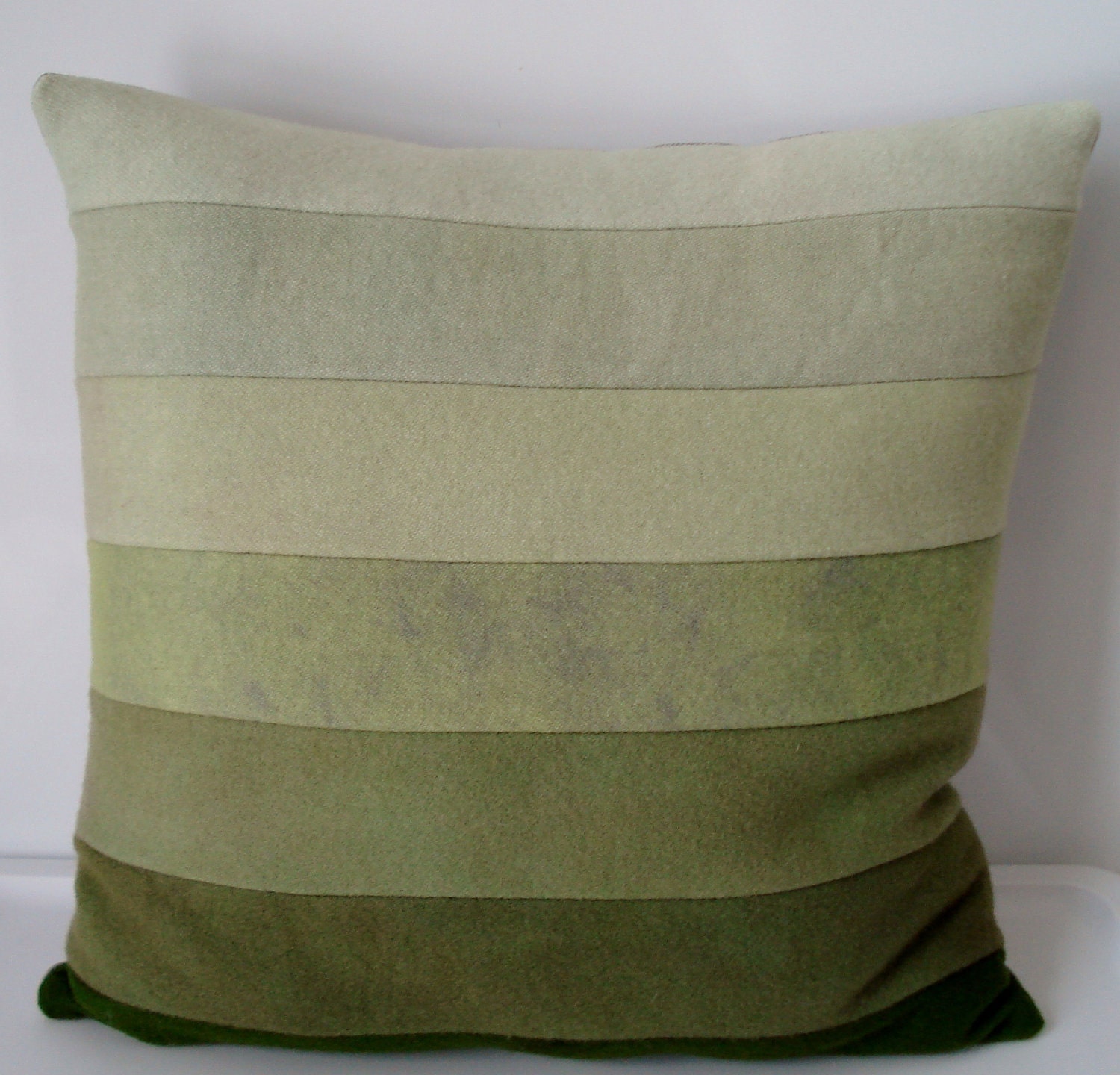 Olive Green Ombre Wool Pillow