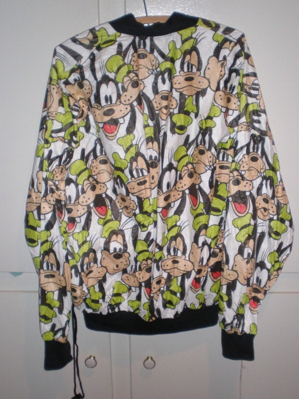 vintage crazy Goofy Expressions Disney 80s super thin windbreaker jacket adult M