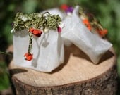 HONKY DORY Hand-Loomed, Hand-Embellished Little Silk Bags in Fresh Garden Colors -  Set of 3