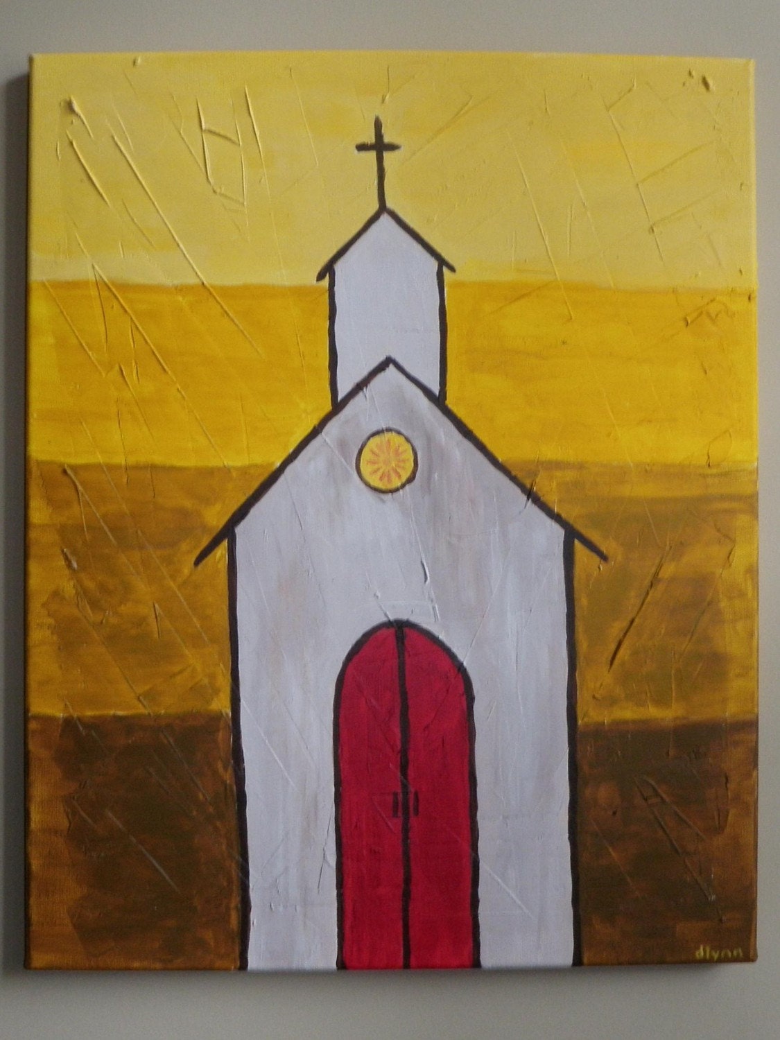 Church Acrylic Painting on Canvas - We Belong - 16x20 Original Painting