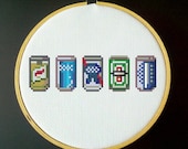 Beer Can Collection PDF Cross Stitch Pattern
