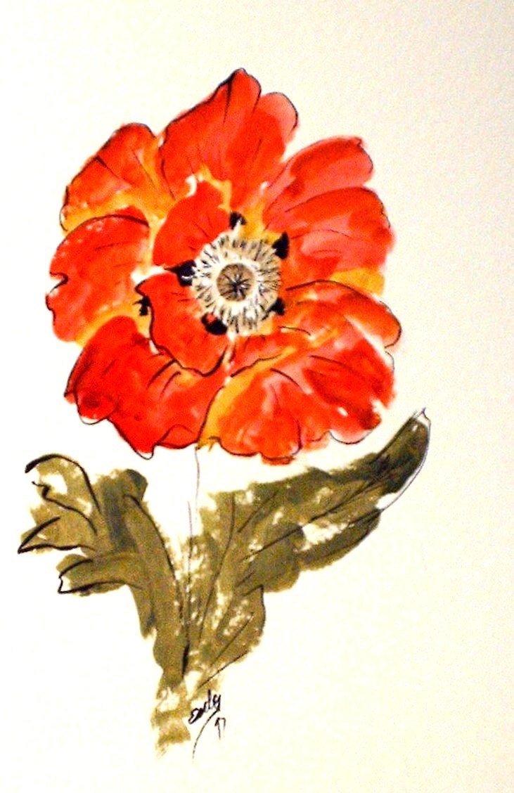 ACEO - Red Poppy