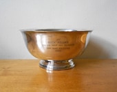 Vintage Mid-Century Paul Revere Repro Silver Engraved Bowl 1966