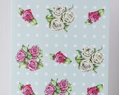 Polka dot floral green birthday greeting card