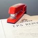 Red Swingline Stapler Photography - 8x12 photograph print - Office Space initech geeky nerdy awesome wall home office decor 'Swlingline'