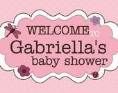 Chic Pink Baby Shower - Print It Yourself - Banner / Signs
