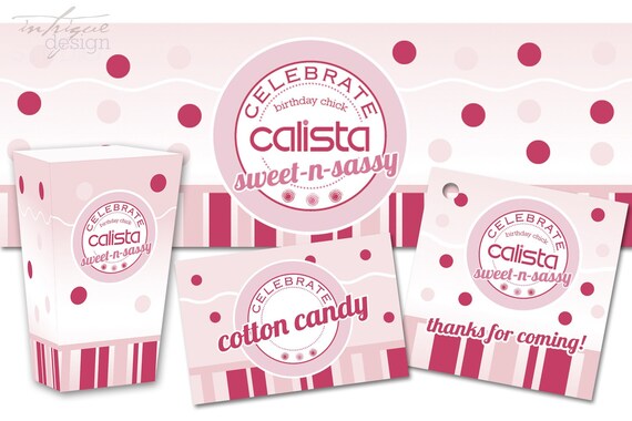 Pink Candy Shoppe Party Printables - Complete Print It Yourself Package Il_570xn