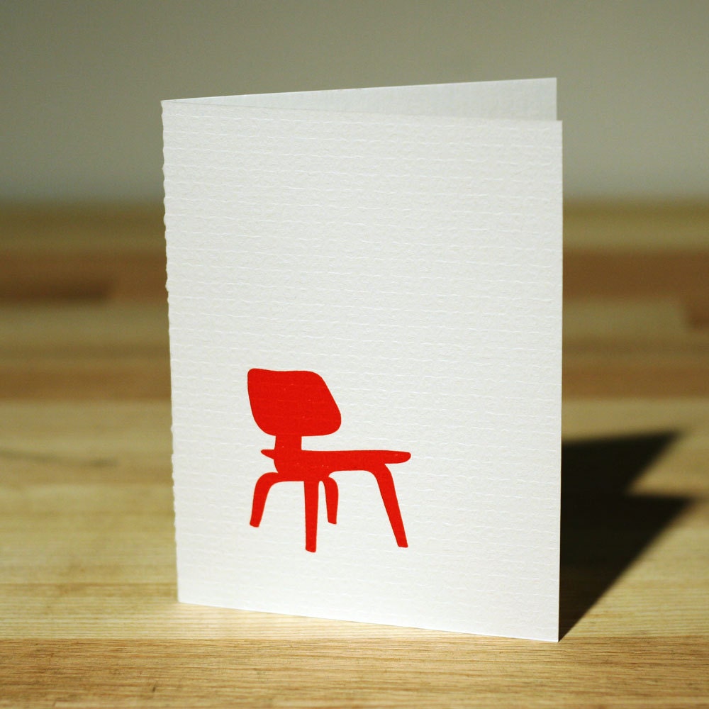 Eames Chair Letterpress Card - Lounge Chair Wood (LCW)