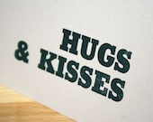 Hugs & Kisses Letterpress Card
