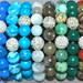 Gemstone and Silver Charm Of Your Choice Semi Precious Gemstone Beaded Bracelet with Silver Pave Rhinestones