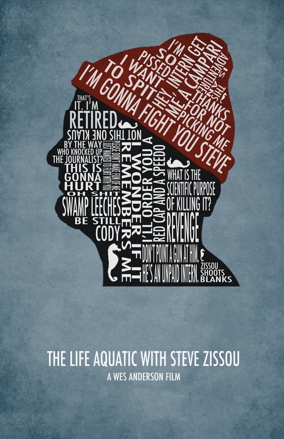 The Life Aquatic with Steve Zissou Typography Poster