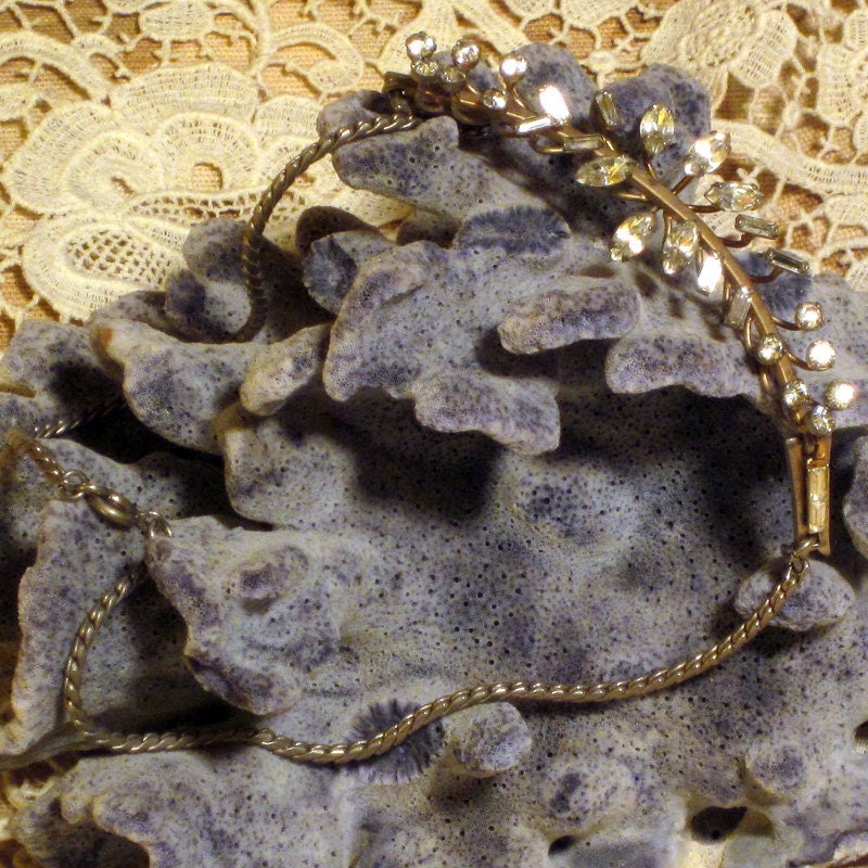 Vintage Necklace Rhinestone Choker
