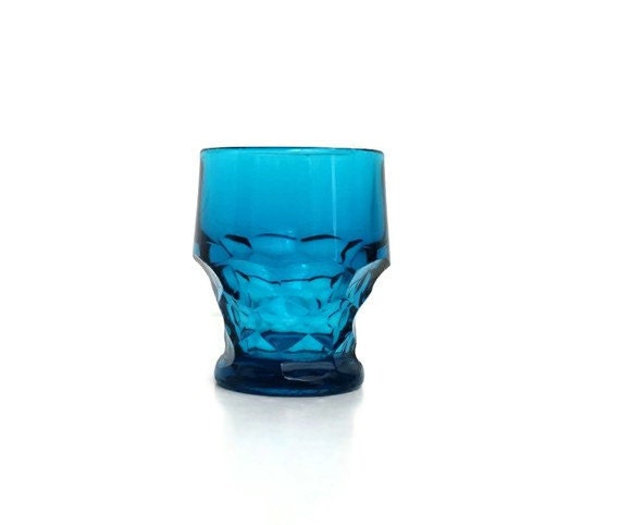 vintage juice glass - set of five Georgian in bluenique