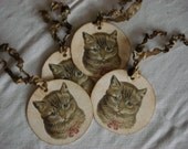 tags with victorian cat image