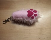 Pink Lucky Rabbit Foot Key Chain