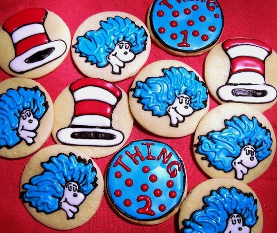 Dr. Seuss Sugar Cookies - Things - One Dozen